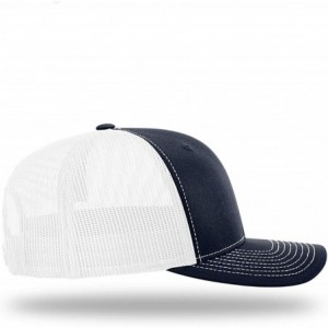Baseball Caps Trump 2020 Hat - Trump Pence '20 Leather Patch Back Mesh Trump Hat - Navy Front / White Mesh - CH18UMO7E9A $57.68