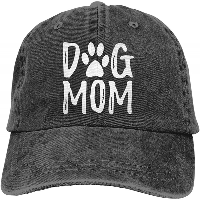 Baseball Caps Women's Dog Mom Baseball Caps Vintage Plain Washed Cotton Dad Hats - Black - C018QGAORA0 $25.86