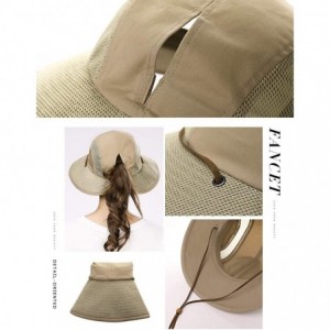 Sun Hats Womens Packable Ponytail SPF 50 Sun Hat Summer Gardening Hiking Fishing 55-61cm - Khaki_00707 - CP18S94ZTEU $47.53