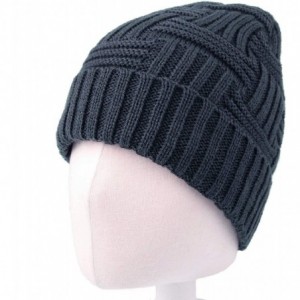 Skullies & Beanies Fleece Lined Knit Beanie Winter Hat Slouchy Watch Cap HZ50031 - Grey - CR18L833SRG $24.16