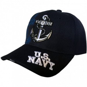 Baseball Caps US Navy 3D Embroidered Baseball Cap Hat - Navy - CL184R073W9 $32.27