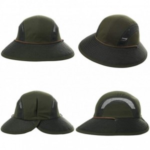 Sun Hats UV50 Foldable Sunhat Women Ponytail Hole Safari Beach Fishing Bucket Hat 55-61CM - 00707_olive - CW18RXX4MD9 $45.74