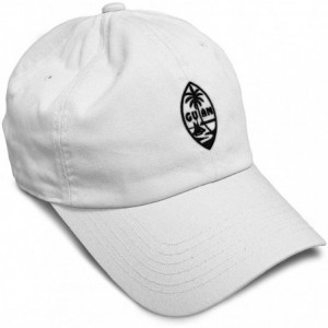 Baseball Caps Custom Soft Baseball Cap Seal of Guam Embroidery Cotton Dad Hats for Men & Women - White - CC18THEYCOZ $26.70