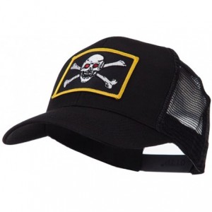 Baseball Caps Skull and Choppers Embroidered Military Patched Mesh Cap - Red Eyes - CW11FITQCCZ $36.29