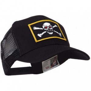 Baseball Caps Skull and Choppers Embroidered Military Patched Mesh Cap - Red Eyes - CW11FITQCCZ $38.91