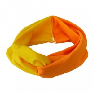 Headbands Stretchy Two Tone Orange/Yellow Twist Headwrap Turban Knot Head Band (Keshet Accessories) - Orange/Yellow - CE11JBH...