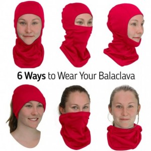 Balaclavas Balaclava Face Mask Ultimate Protection Neck Gaiter Bandana (Standard/Nordic/Arctic) - Standard- Black+red - C718K...