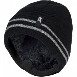 Skullies & Beanies Mens Hi Vis Thermal Insulated Reversible Knit Cap 3.4 tog One Size - Black - CI12NSB8R4H $43.51