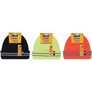 Skullies & Beanies Mens Hi Vis Thermal Insulated Reversible Knit Cap 3.4 tog One Size - Black - CI12NSB8R4H $47.80