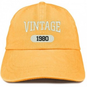 Baseball Caps Vintage 1980 Embroidered 40th Birthday Soft Crown Washed Cotton Cap - Mango - CW180WU9SYT $13.12