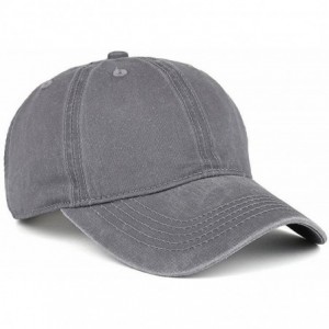 Baseball Caps Low Profile Washed Brushed Twill Cotton Adjustable Baseball Cap Dad Hat - Grey - CL186A5UHKU $20.85