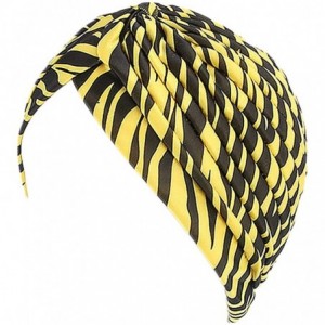 Skullies & Beanies Shiny Flower Turban Shimmer Chemo Cap Hairwrap Headwear Beanie Hair Scarf - Yellow - CK18A4L4TK5 $22.65