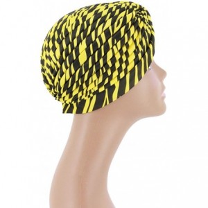 Skullies & Beanies Shiny Flower Turban Shimmer Chemo Cap Hairwrap Headwear Beanie Hair Scarf - Yellow - CK18A4L4TK5 $9.31