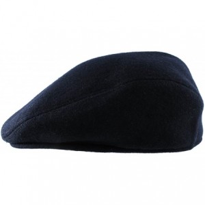 Newsboy Caps 100% Wool Flat Cap Cabbie Hat Gatsby Ivy Irish Hunting Newsboy Hunting Beret - Dark Navy - C111LHPI7OZ $26.23
