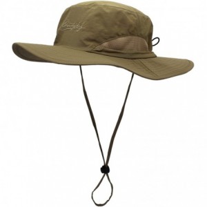 Sun Hats Outdoor Waterproof Boonie Hat Wide Brim Breathable Hunting Fishing Safari Sun Hat Unisex - Deep Khaki - CD196TAY478 ...