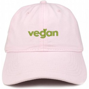 Baseball Caps Vegan Embroidered Low Profile Brushed Cotton Cap - Light Pink - CZ188T97CHX $16.11