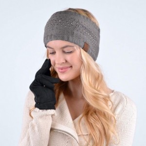 Cold Weather Headbands Winter Ear Bands for Women - Knit & Fleece Lined Head Band Styles - Charcoal Studded Fleece - CA18A90N...