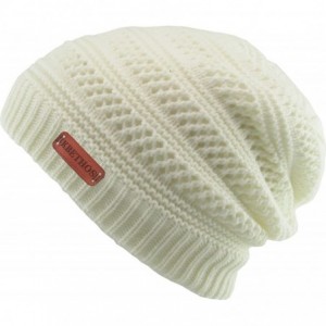 Skullies & Beanies Super Warm Slouchy Fleeced Long Beanie Warm Fur Lined Winter Knit Hat Thick Skull Cap - CS18GL6C3Y7 $27.14