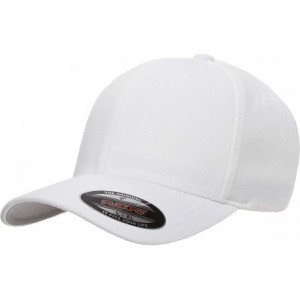 Baseball Caps Flexfit Premium Wool Blend Ballcap - Stretch Fit- Original Baseball Cap w/Hat Liner - White - CQ18H9IS4ZH $26.42