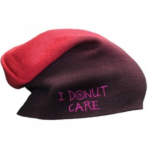 Skullies & Beanies Slouchy Beanie for Men & Women I Donut Care Funny B Embroidery Skull Cap Hats - Red - CY18A9G5OMU $15.99