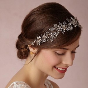 Headbands Newdeve Bridal Crystal and Beads Headband Wedding Vintage Hair Vine Bridal Hair Accessories - golden - CT18CEHT6TC ...