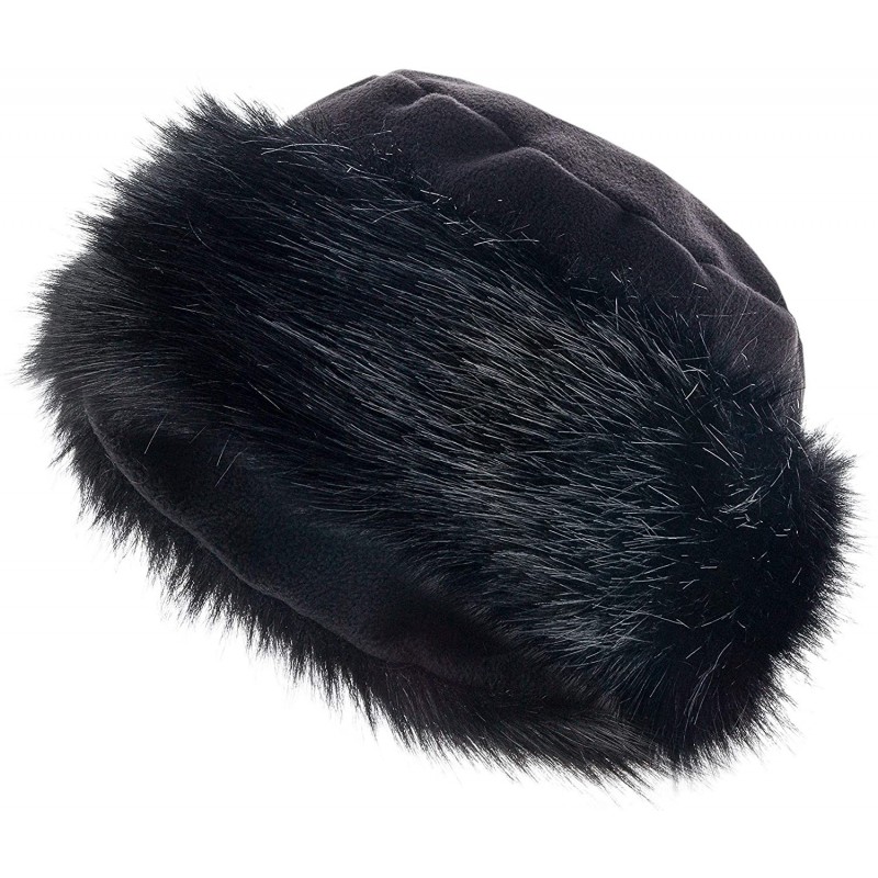Bomber Hats Faux Fur Trimmed Winter Hat for Women - Classy Russian Hat with Fleece - Black - Black Fox - CV11Q3ZJ289 $41.23