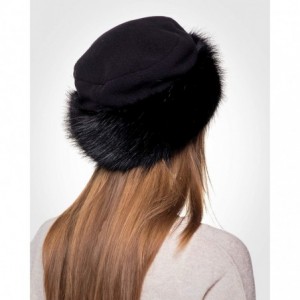 Bomber Hats Faux Fur Trimmed Winter Hat for Women - Classy Russian Hat with Fleece - Black - Black Fox - CV11Q3ZJ289 $49.47