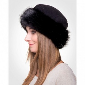Bomber Hats Faux Fur Trimmed Winter Hat for Women - Classy Russian Hat with Fleece - Black - Black Fox - CV11Q3ZJ289 $49.47