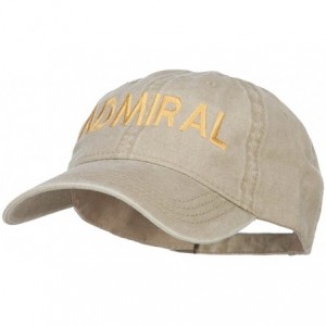 Baseball Caps Admiral Embroidered Washed Buckle Cap - Khaki - CN187DR763D $30.32