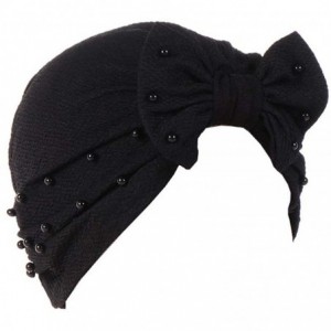 Skullies & Beanies Womens Bowknot Turban Headwear Puggaree - Black5 - CP18H05LDLE $30.15