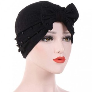 Skullies & Beanies Womens Bowknot Turban Headwear Puggaree - Black5 - CP18H05LDLE $27.41