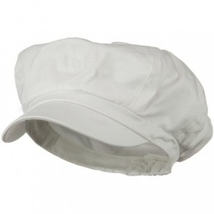 Newsboy Caps Big Size Cotton Newsboy Hat - White - CL1172V52Z5 $60.44