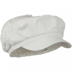 Newsboy Caps Big Size Cotton Newsboy Hat - White - CL1172V52Z5 $54.75