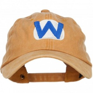 Baseball Caps Mario Luigi Wario Waluigi Embroidered Unstructured Cap - Gold - CI185ODRM5T $50.37