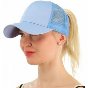 Baseball Caps 2018 New Ponytail Baseball Cap Women Messy Bun Tennis Hat Adjustable Mesh Snapback - Beige - CQ18CK7LQXS $19.51