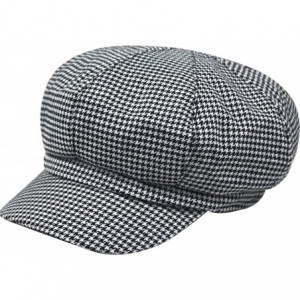 Berets Fashion Flat Caps Vintage Newsboy Hat Stripe Beret Peaked Cap - Black - C412KP1XS3B $18.96