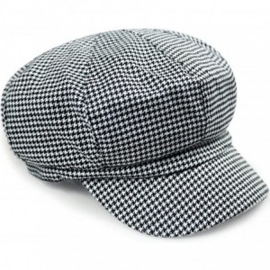 Berets Fashion Flat Caps Vintage Newsboy Hat Stripe Beret Peaked Cap - Black - C412KP1XS3B $20.46