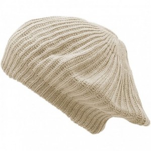 Berets Basic Cable Knit French Beret - Ivory - CH18CM6XIO2 $11.88
