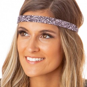 Headbands Girl's Adjustable Non Slip Skinny Bling Glitter Headband Multi Pack - Black & Gunmetal - C811MNG3NC3 $25.07