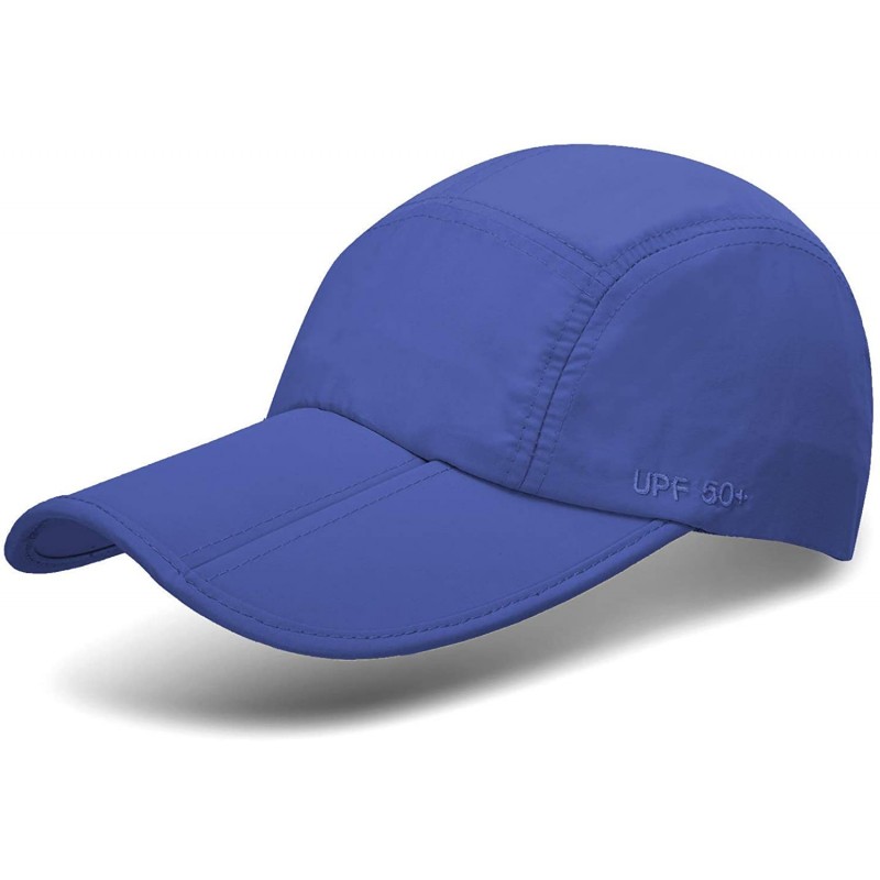 Baseball Caps Unisex Foldable UPF 50+ Sun Protection Quick Dry Baseball Cap Portable Hats - Dark Blue - CT18DYCHAHA $26.02