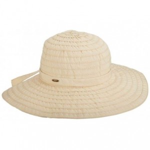 Sun Hats Women's Sewn Ribbon Crusher Hat - Natural - C6119Y7XO0F $59.52