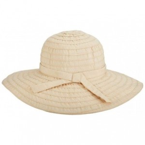 Sun Hats Women's Sewn Ribbon Crusher Hat - Natural - C6119Y7XO0F $57.52