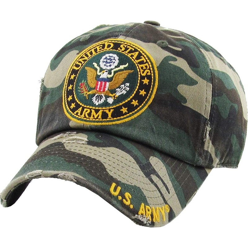 Baseball Caps US Army Official Licensed Premium Quality Only Vintage Distressed Hat Veteran Military Star Baseball Cap - CF18...