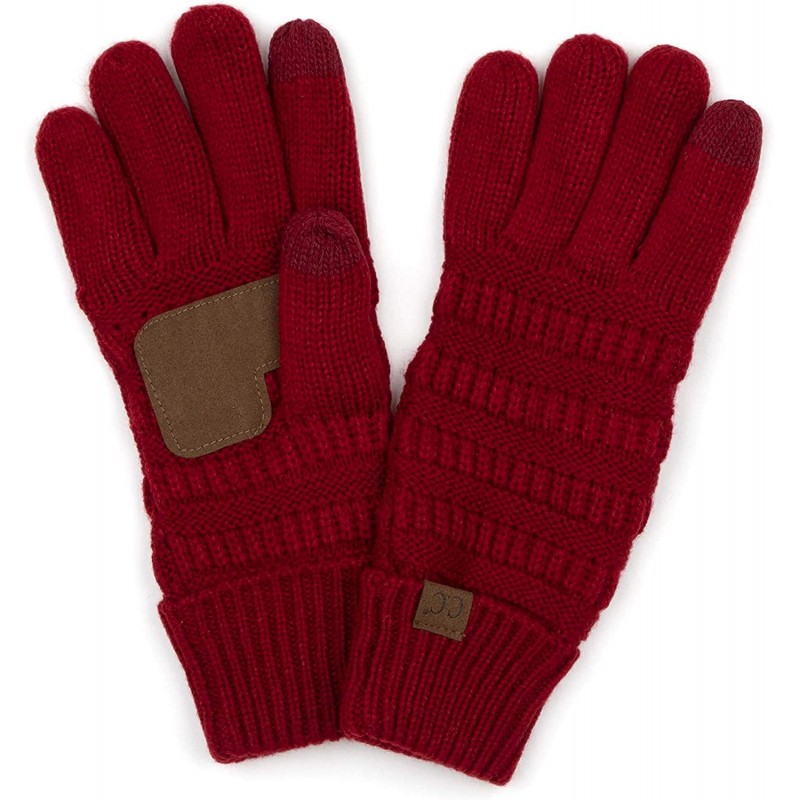 Skullies & Beanies Sherpa Lining Winter Warm Knit Touchscreen Texting Gloves - 2 Tone Olive 13 - CO18Y4CE8UK $31.43