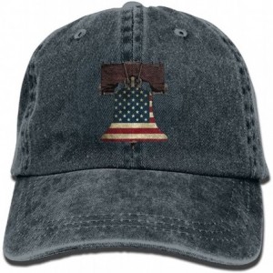 Cowboy Hats American Liberty Bell Trend Printing Cowboy Hat Fashion Baseball Cap for Men and Women Black - Navy - C2180GAD2CS...