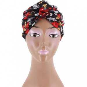 Sun Hats Shiny Metallic Turban Cap Indian Pleated Headwrap Swami Hat Chemo Cap for Women - Black Pleated - CV18A4MO76Q $23.99