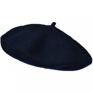 Berets Girls&Boys French Style Wool Beret Kids Hat - Navy Blue - C018E7MLWQD $19.30
