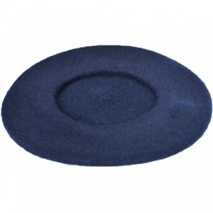 Berets Girls&Boys French Style Wool Beret Kids Hat - Navy Blue - C018E7MLWQD $17.90