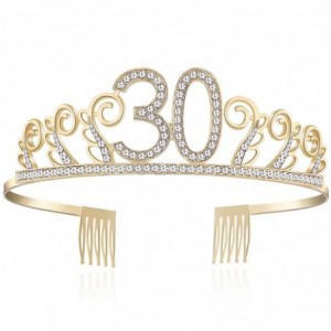 Headbands Birthday Rhinestone Princess Silver 21st - Gold-30th - CW18CYLZC3M $26.90