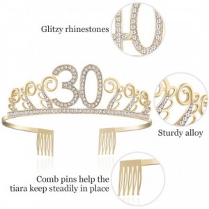 Headbands Birthday Rhinestone Princess Silver 21st - Gold-30th - CW18CYLZC3M $27.23